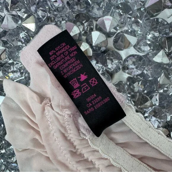 La senza bra love ruffle frilly bows ribbon 🎀pink white striped tiered babydoll - Picture 7 of 14